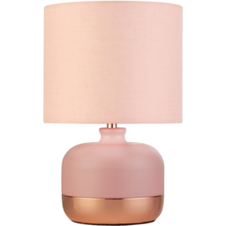 Lighting Collection Pink and Copper Table Lamp - Size: 27.5 x 18 x 18cm - Wilko - thumbnail 4