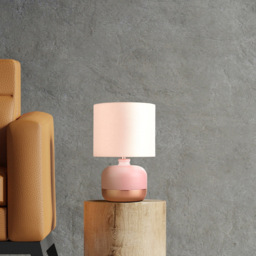 Lighting Collection Pink and Copper Table Lamp - Size: 27.5 x 18 x 18cm - Wilko - thumbnail 3