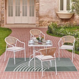 Lillian 4 Seater Dining Set - Natural and White - Outdoor Essentials - Wilko - thumbnail 6