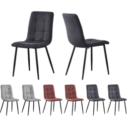 Henri Set of 2 Black Faux Suede Leather Dining Chair - MCC - Wilko - thumbnail 6