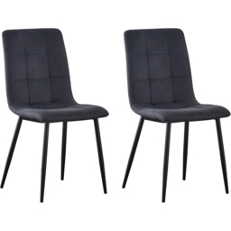Henri Set of 2 Black Faux Suede Leather Dining Chair - MCC - Wilko - thumbnail 3