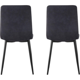 Henri Set of 2 Black Faux Suede Leather Dining Chair - MCC - Wilko - thumbnail 4