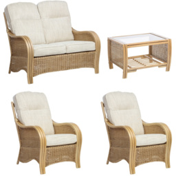 Desser Furniture Turin 4 Seater Light Oak Sofa Set with Jasper Cushion - Size: 2 Seater - Brown - Wilko - thumbnail 3