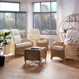 Desser Furniture Turin 4 Seater Light Oak Sofa Set with Jasper Cushion - Size: 2 Seater - Brown - Wilko - thumbnail 1