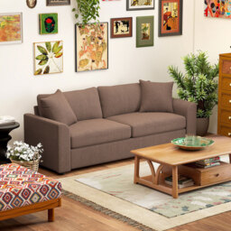 HOMCOM 3 Seater Coffee Upholstered Jumbo Cord Sofa - Brown - Wilko - thumbnail 4