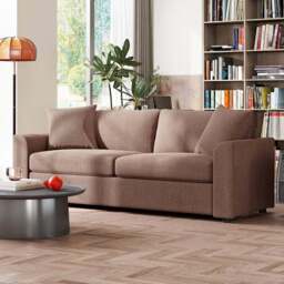 HOMCOM 3 Seater Coffee Upholstered Jumbo Cord Sofa - Brown - Wilko