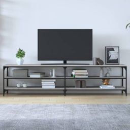 vidaXL 2 Shelf Grey Sonoma TV Cabinet - Size: 50 x 200 x 30cm - Wilko