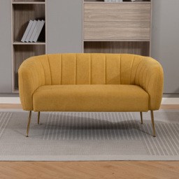 Artemis Home Stanton 2 Seater Yellow Fabric Shell Accent Sofa - Wilko - thumbnail 4