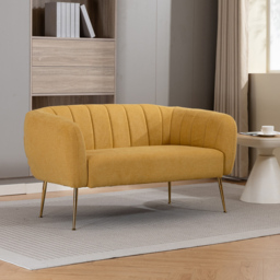 Artemis Home Stanton 2 Seater Yellow Fabric Shell Accent Sofa - Wilko - thumbnail 5