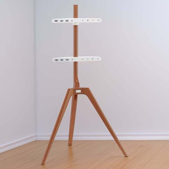 TTAP Tripod Light Wood Floor TV Stand - Size: 133.5 x 76.5 x 54cm - Brown - Wilko - image 1