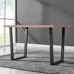 Furniturebox Solo Cesano 4 Seater Dining Set Brown Navy and Black - Blue - Wilko - thumbnail 3