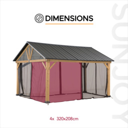 Sunjoy 3.5 x 4m Khaki Accessory Netting for Cedar Wood Gazebo (Gazebo Not Include) - Size: 3.3 x 3.9m - Grey - Wilko - thumbnail 6