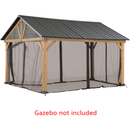 Sunjoy 3.5 x 4m Khaki Accessory Netting for Cedar Wood Gazebo (Gazebo Not Include) - Size: 3.3 x 3.9m - Grey - Wilko - thumbnail 3