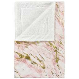 Velosso Pink Marble Sherpa Throw 150 x 200cm - Size: 150 x 200 x 1cm - Wilko