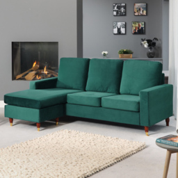 Hendrick 3 Seater Green Reversible Corner Sofa - Artemis Home - Wilko - thumbnail 5
