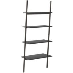 vidaXL 4-Tier Black Tall Leaning Shelf - Size: 90 x 90 x 40cm - Wilko - thumbnail 4