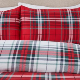 Christmas Tartan Red Duvet Set  - Red/Superking - Wilko - thumbnail 6