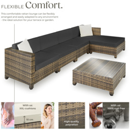 tectake Nature Garden Furniture Set - Brown - Wilko - thumbnail 4