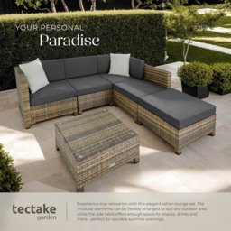 tectake Nature Garden Furniture Set - Brown - Wilko - thumbnail 5