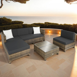 tectake Nature Garden Furniture Set - Brown - Wilko - thumbnail 1