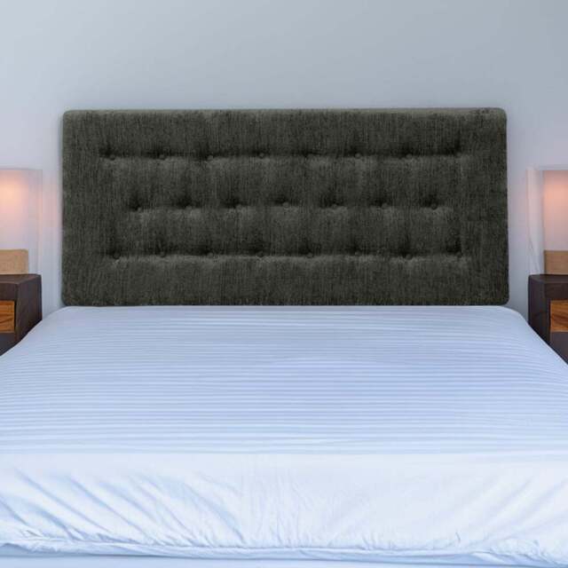 Bedmaster Lona Single Charcoal Chenille Buttoned Headboard - Grey - Wilko - image 1