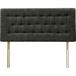 Bedmaster Lona Single Charcoal Chenille Buttoned Headboard - Grey - Wilko - thumbnail 3