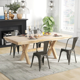 Costway Metal High Back Bar Stool Set of 4 - Black - Wilko - thumbnail 7