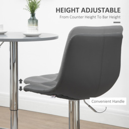 Portland Grey Quilted Height Adjustable Swivel Bar Stool Set of 2 - Wilko - thumbnail 6