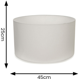 ValueLights Reni White Fabric Large Drum Shade - Size: 45 x 25 x 45cm - Wilko - thumbnail 7