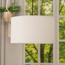 ValueLights Reni White Fabric Large Drum Shade - Size: 45 x 25 x 45cm - Wilko - thumbnail 3