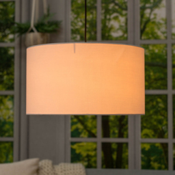 ValueLights Reni White Fabric Large Drum Shade - Size: 45 x 25 x 45cm - Wilko - thumbnail 4