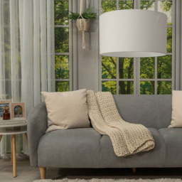 ValueLights Reni White Fabric Large Drum Shade - Size: 45 x 25 x 45cm - Wilko - thumbnail 5