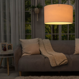 ValueLights Reni White Fabric Large Drum Shade - Size: 45 x 25 x 45cm - Wilko - thumbnail 6