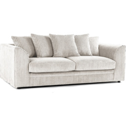 Luxor 5 Seater Silver Jumbo Cord Scatter Back Sofa Set - Wilko - thumbnail 4