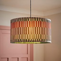 ValueLights Rae Natural Striped Easy Fit Large Shade - Size: 25 x 45 x 45cm - Cream - Wilko - thumbnail 4