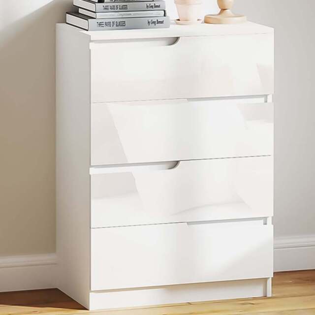 Portland 4 Drawer White Chest of Drawers - Wilko - image 1
