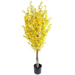 Leaf Yellow Forsythia Artificial Tree in Pot 120cm - Size: 120 x 50 x 50cm - Wilko - thumbnail 1