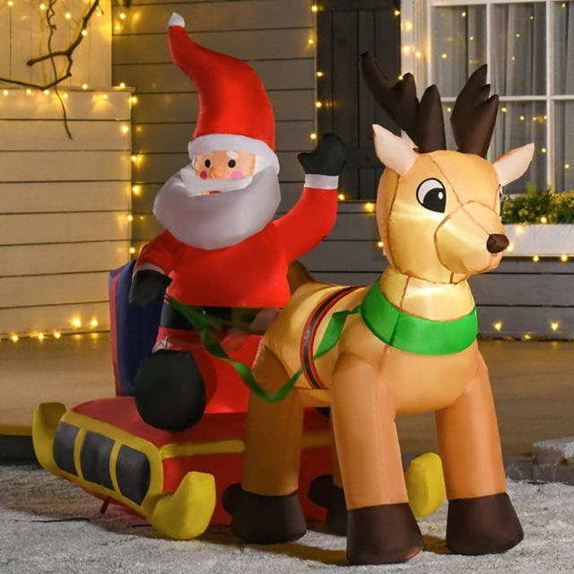 Everglow Multicolour Inflatable Santa 4ft - Red - Wilko - image 1