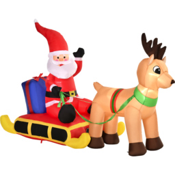 Everglow Multicolour Inflatable Santa 4ft - Red - Wilko - thumbnail 3