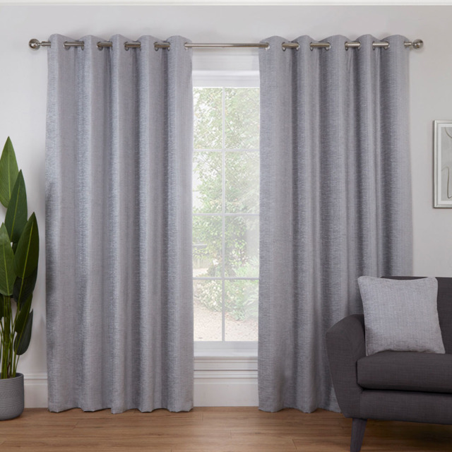 Delphine Chenille Blackout Curtain Silver 229cm - Wilko - image 1