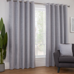 Delphine Chenille Blackout Curtain Silver 229cm - Wilko - thumbnail 3
