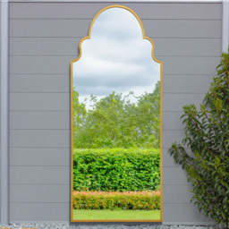 MirrorOutlet The Arcus Gold Framed Arched Leaner and Wall Garden Mirror 200 x 85cm - Size: 200 x 85 x 3cm - Wilko - thumbnail 3