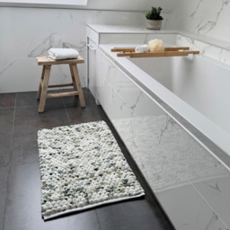 Allure Bath Fashions Luxury Marl Chunky Bobble Green Bath Mat 50 x 80cm - Size: 50 x 80 x 1cm - Wilko - thumbnail 3