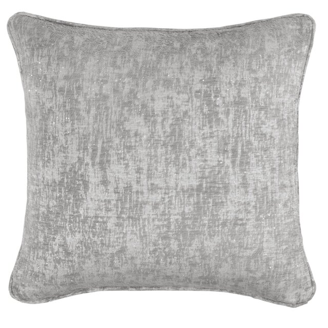 Amara Chenille Cushion Silver - Silver - Size: 45 x 45cm - Divante - Wilko - image 1
