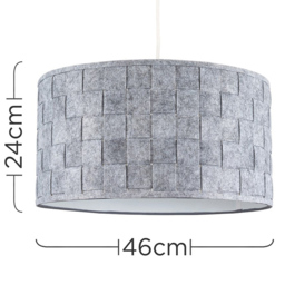 ValueLights Monza Grey Felt Weave XL Drum Lamp Shade - Size: 45.5 x 24 x 45.5cm - Wilko - thumbnail 7