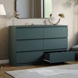 VIDA DESIGNS Denver Jasper Green 6 Drawer Bedside Table - Wilko - thumbnail 5