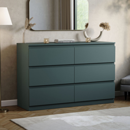 VIDA DESIGNS Denver Jasper Green 6 Drawer Bedside Table - Wilko - thumbnail 6