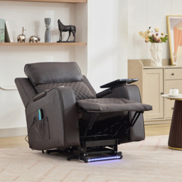 Artemis Home Byron Brown Leather Massage and Heat Electric Riser Recliner Chair - Size: Single - Wilko - thumbnail 7