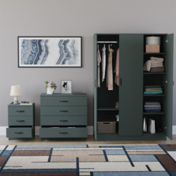 Vida Designs Riano Green 3 Piece Bedroom Furniture Set - Jasper Green - Wilko - thumbnail 4