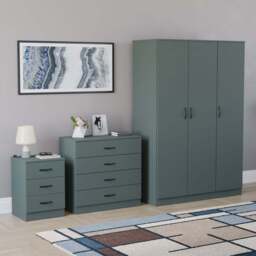 VIDA DESIGNS Riano Green 3 Piece Bedroom Furniture Set - Jasper Green - Wilko